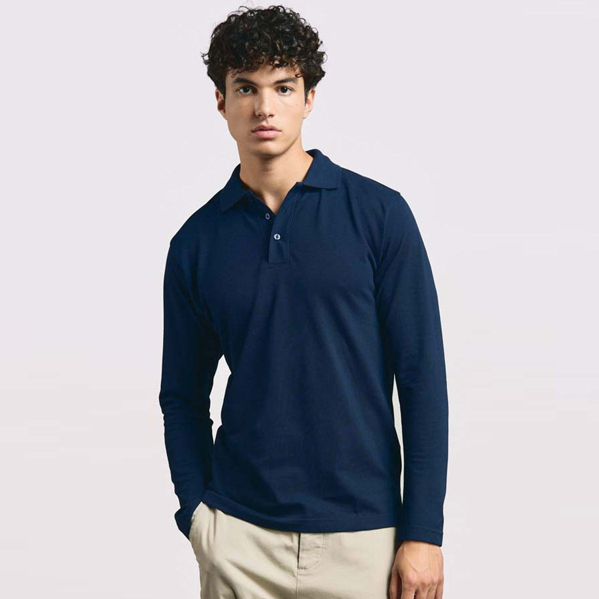 Men’s Heavy Long Sleeve Polo - 4600