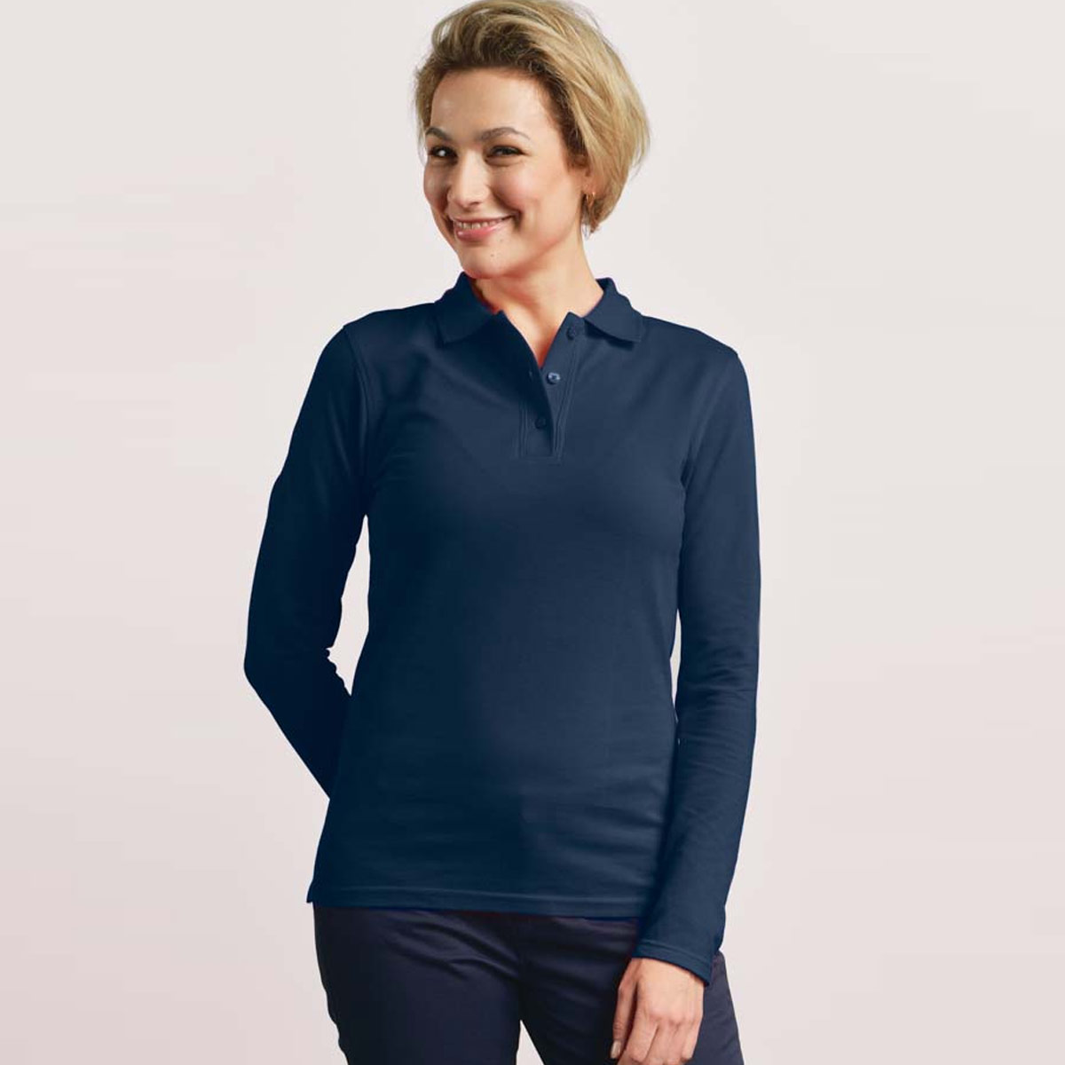 Women’s Heavy Long Sleeve Polo - 4605