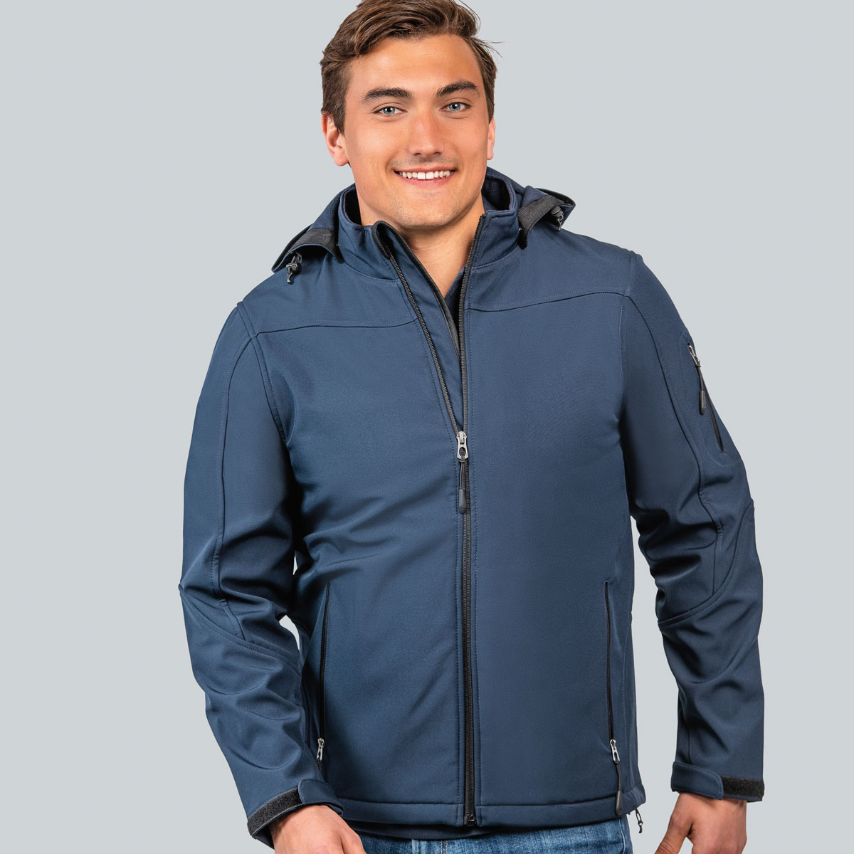 Mens Hooded Softshell Jacket - 1101
