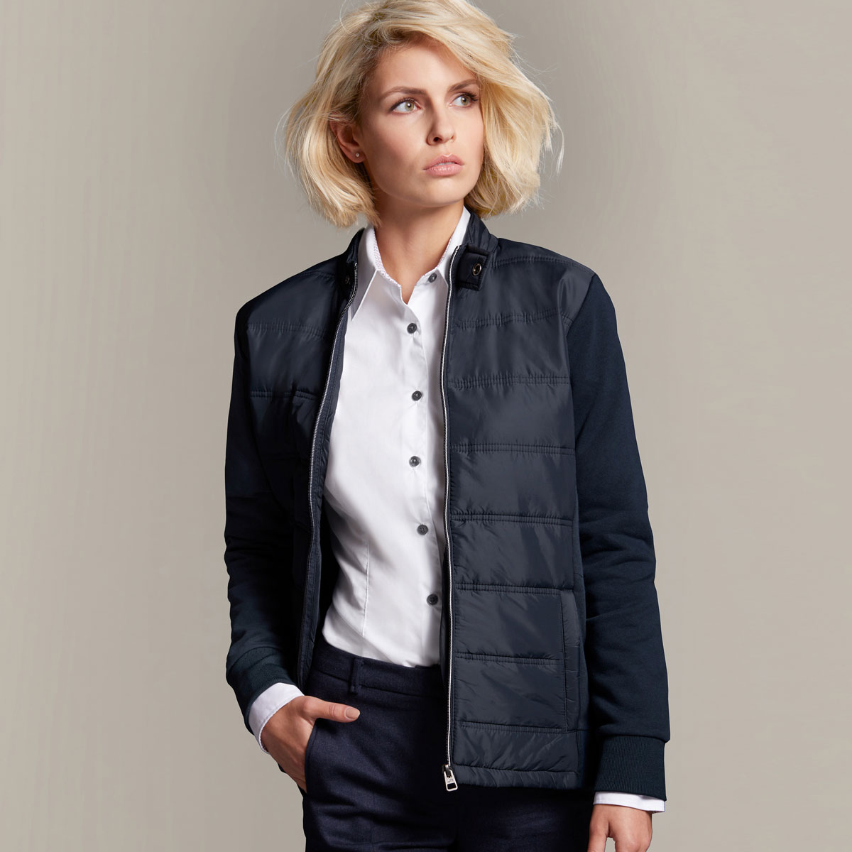 Ladies' Hybrid Sweat Jacket - JN1123