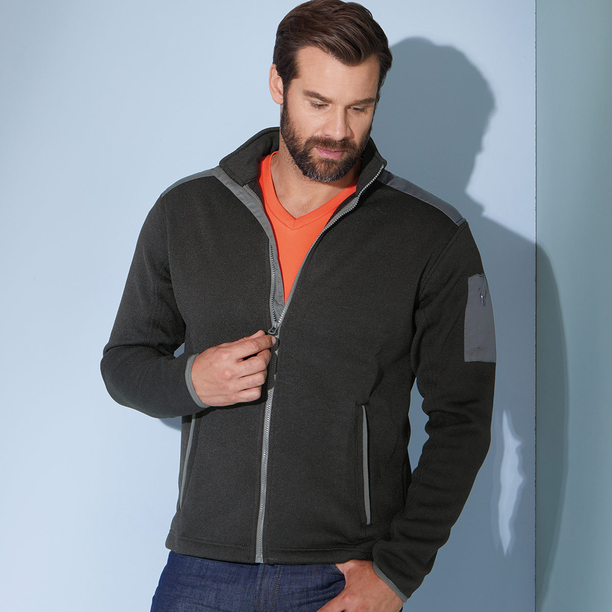 Men's Knitted Fleece Jacket - JN591