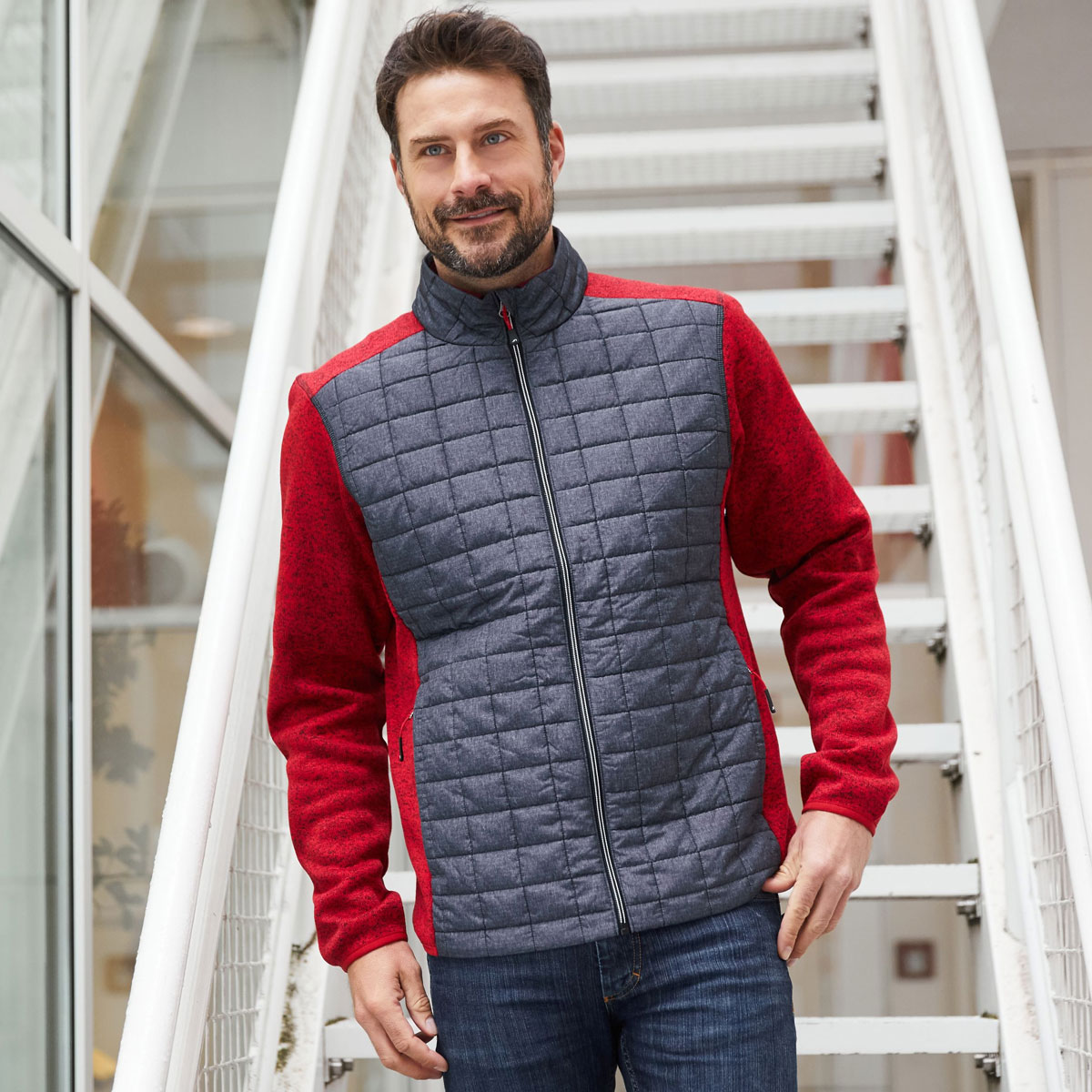 Men's Knitted Hybrid Jacket - JN742