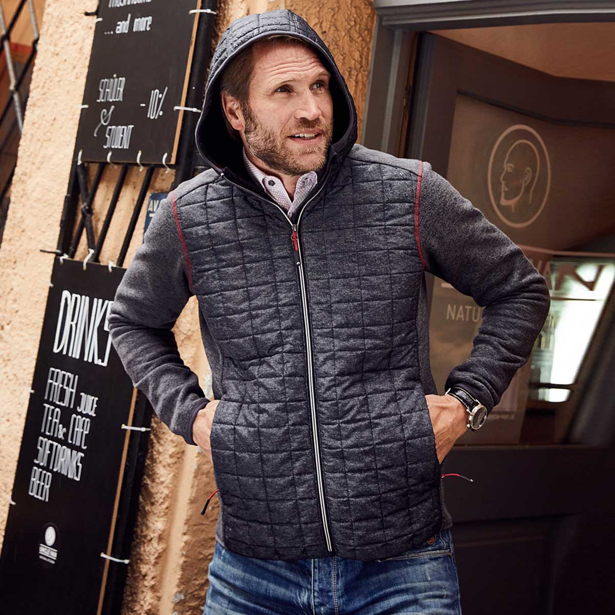 Men's Knitted Hybrid Jacket - JN772