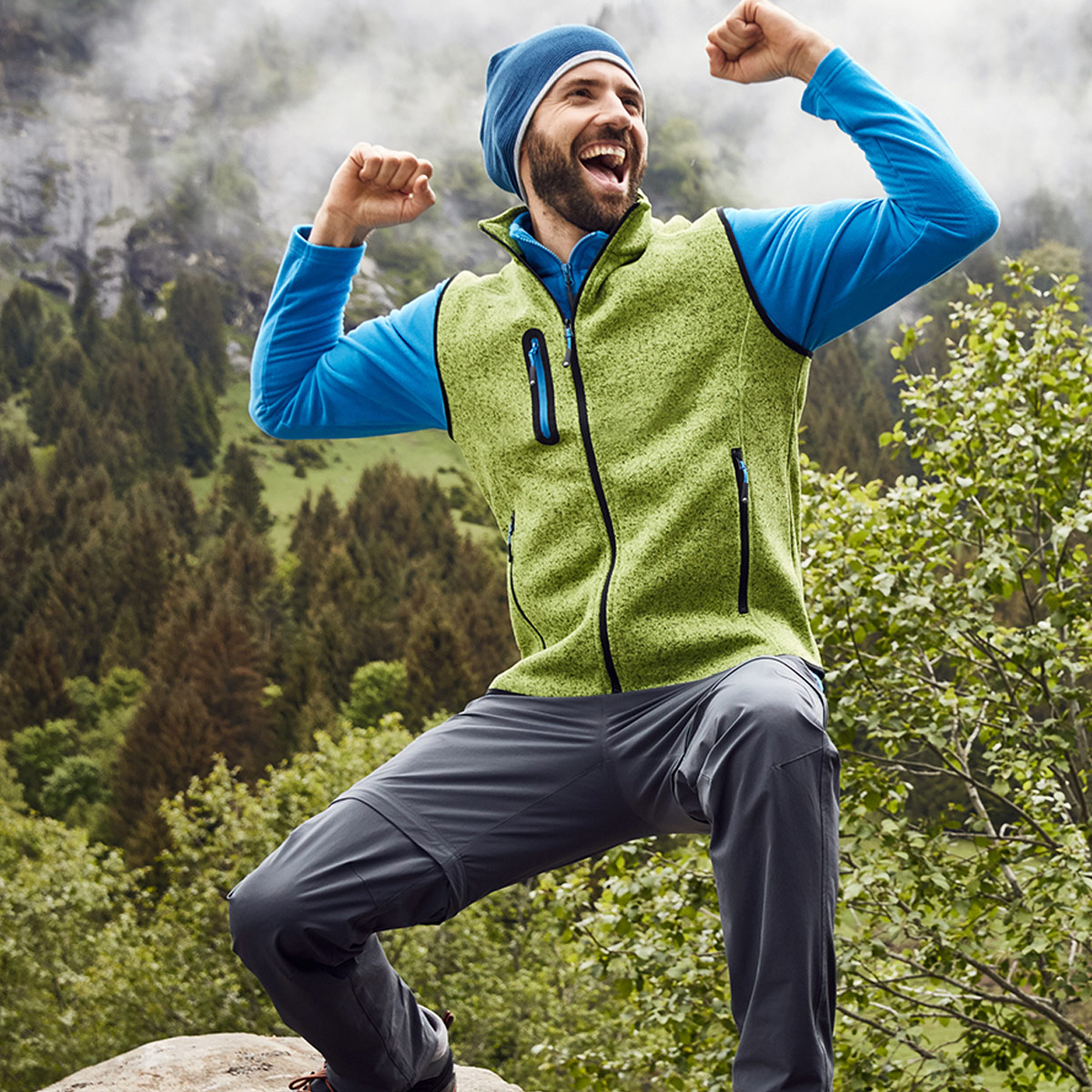 Men's Knitted Fleece Vest - JN774