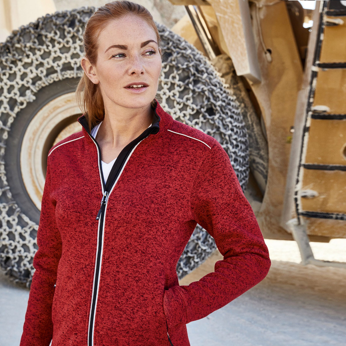 Ladies' Knitted Workwear Fleece Jacket - JN897