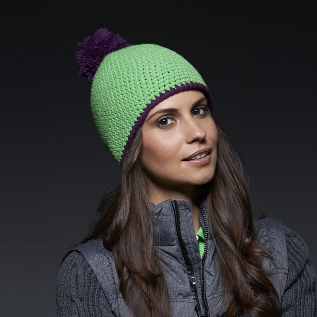 Pompon Hat with Contrast Stripe - MB7964