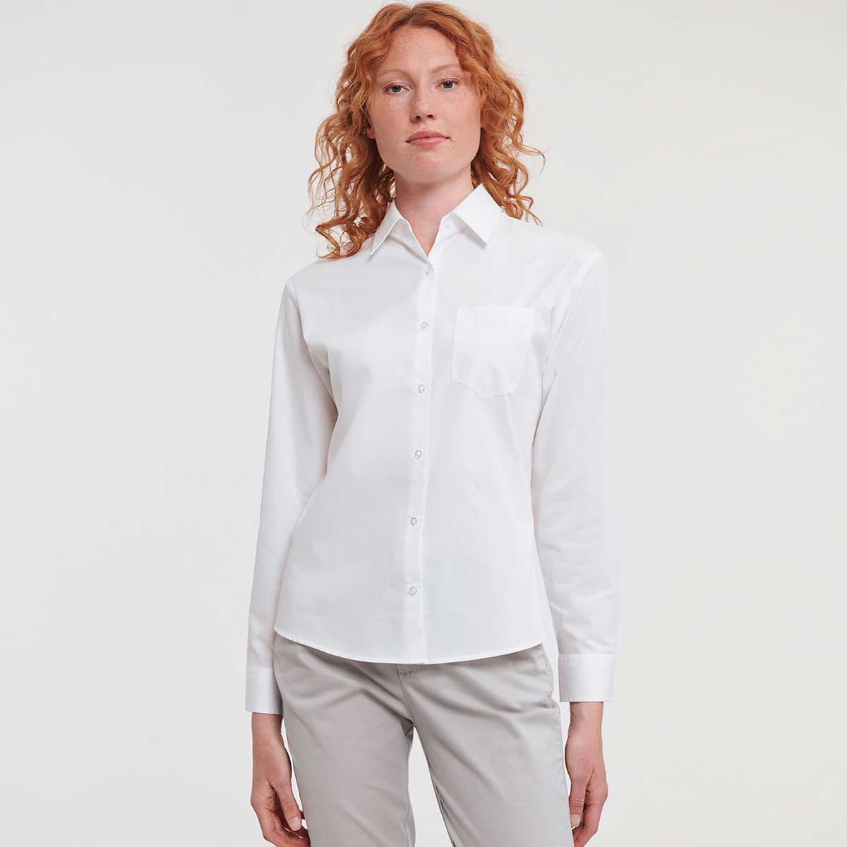 Ladies Long Sleeve Polycotton Poplin Shirt - R-936F-0