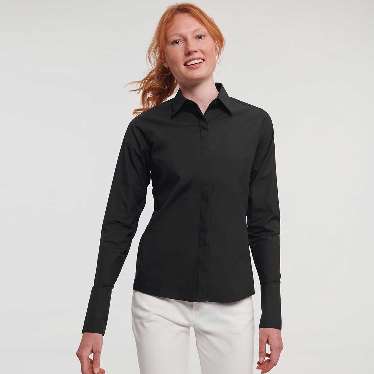 Ladies Long Sleeve Fitted Ultimate Stretch Shirt - R-960F-0