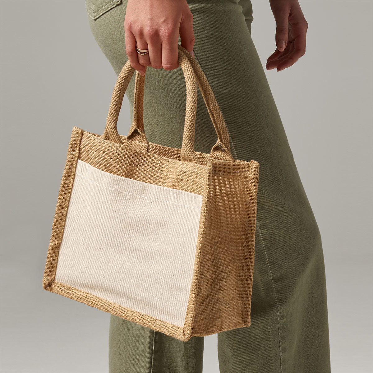 Cotton Pocket Jute Gift Bag - W425