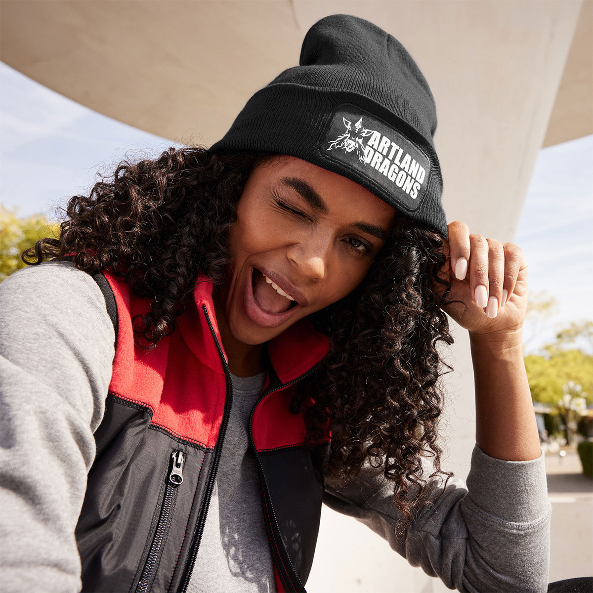 Knitted Beanie with Patch - MB7403